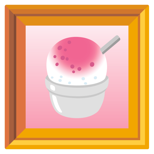 frame with picture shaved ice