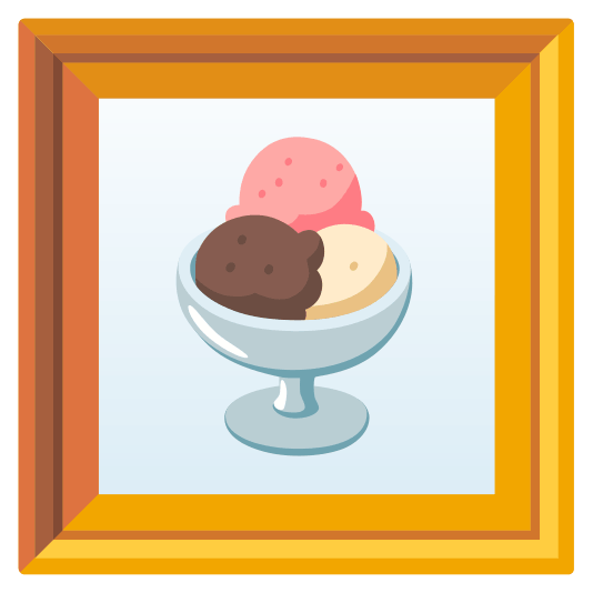 frame with picture ice cream