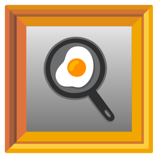 frame with picture fried egg