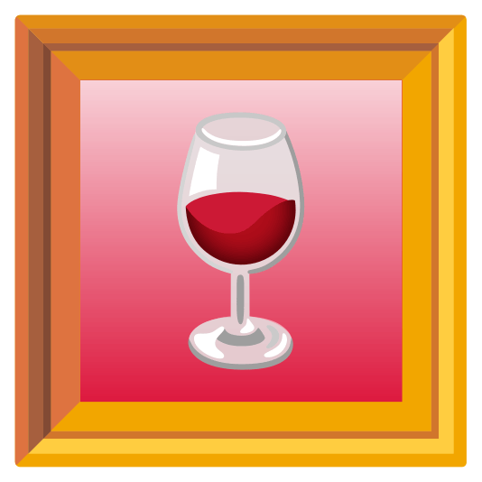 frame with picture wine glass