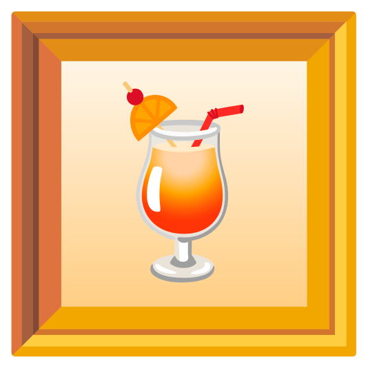 frame with picture tropical drink