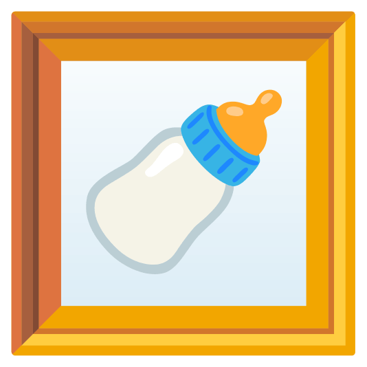 frame with picture baby bottle