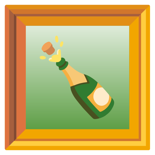 frame with picture champagne