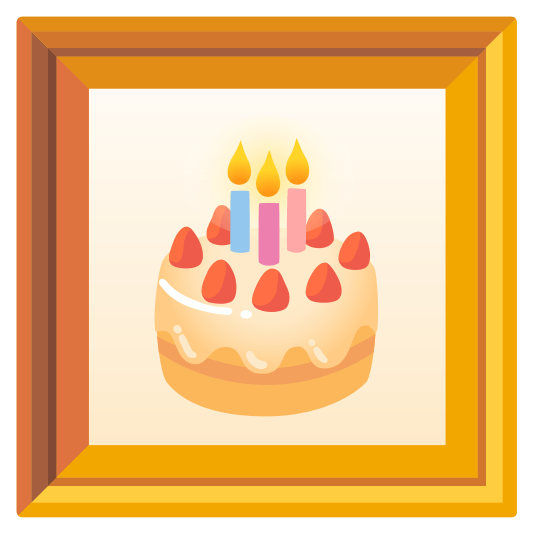 frame with picture birthday