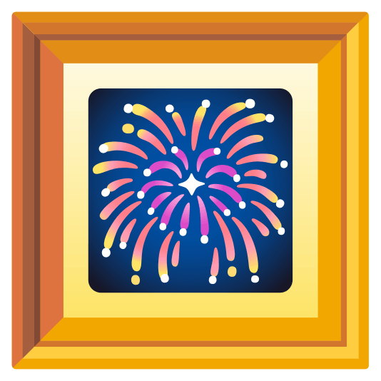 frame with picture fireworks