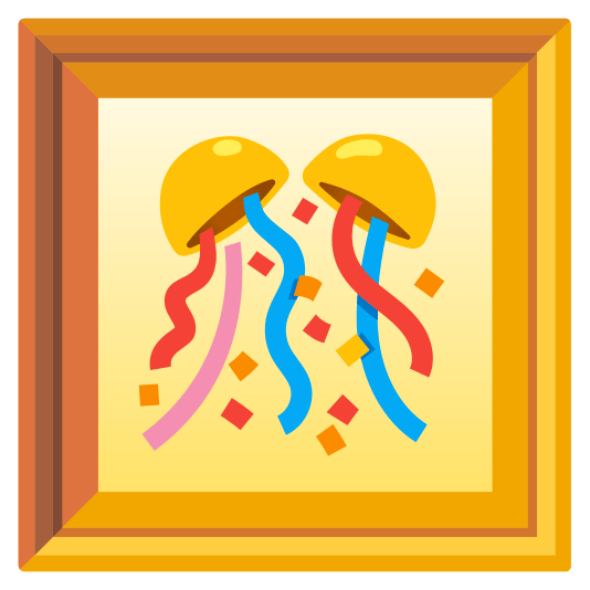 frame with picture confetti ball