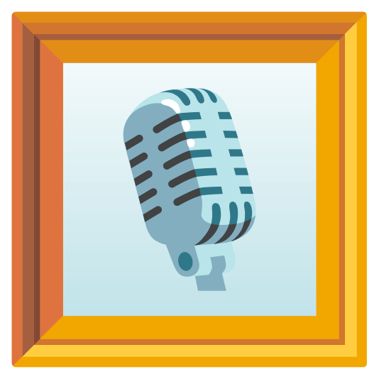 frame with picture studio microphone