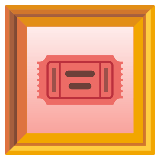 frame with picture admission tickets