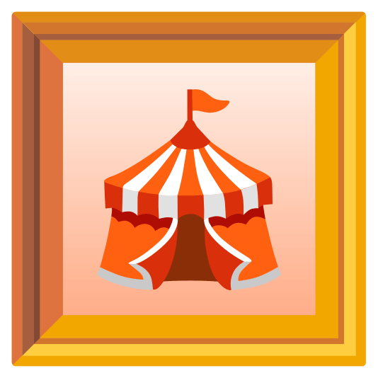 frame with picture circus tent