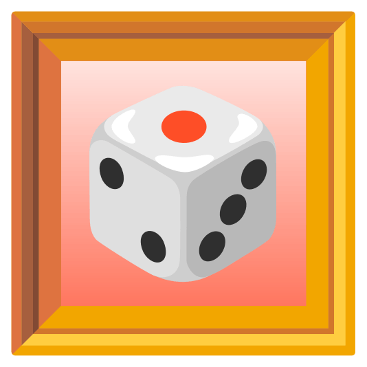 frame with picture game die