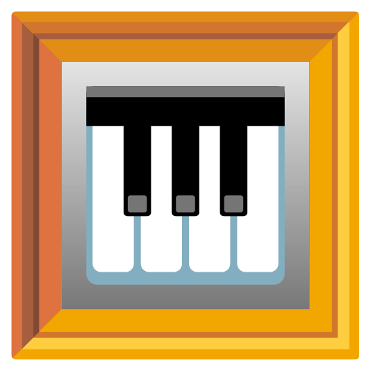 frame with picture musical keyboard