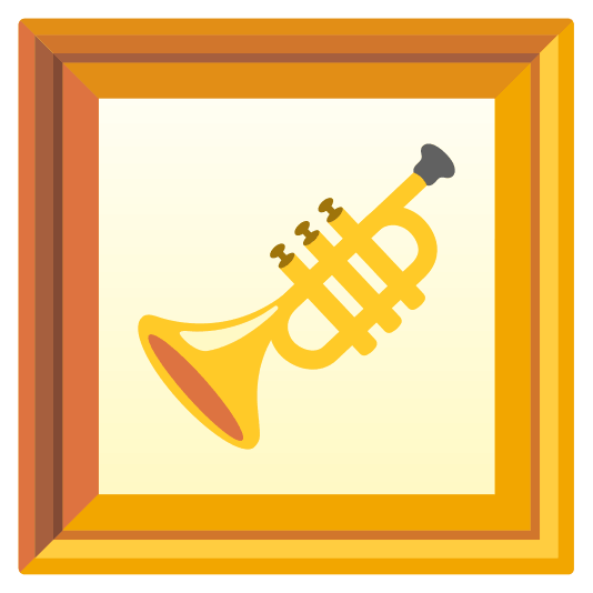 frame with picture trumpet
