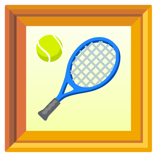 frame with picture tennis