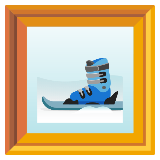 frame with picture ski