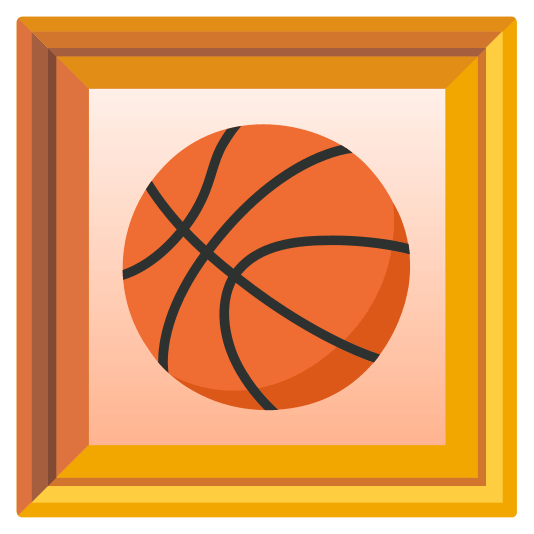 frame with picture basketball