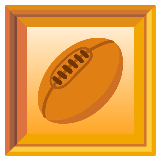 frame with picture rugby football