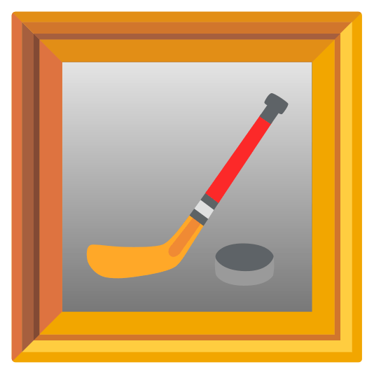 frame with picture ice hockey stick and puck