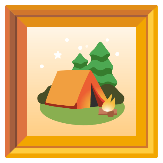 frame with picture camping
