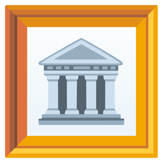 frame with picture classical building