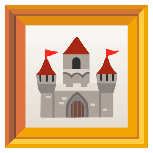 frame with picture european castle