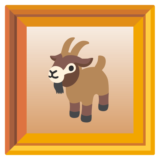 frame with picture goat