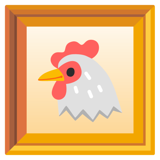 frame with picture chicken