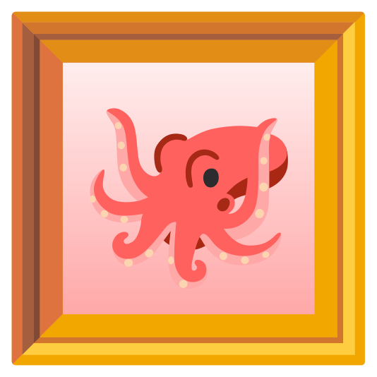 frame with picture octopus