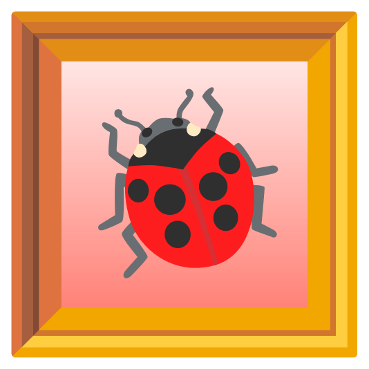 frame with picture ladybug