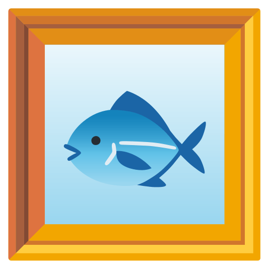 frame with picture fish
