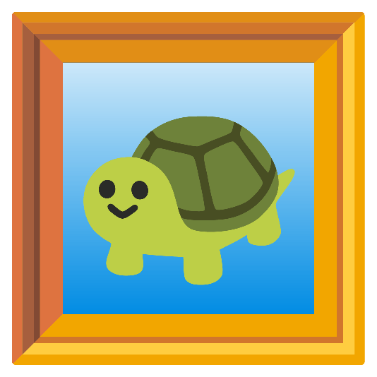 frame with picture turtle
