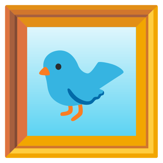 frame with picture bird