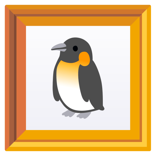 frame with picture penguin