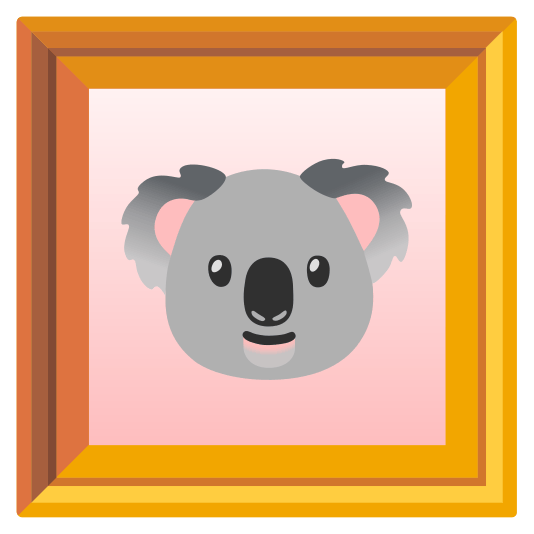 frame with picture koala