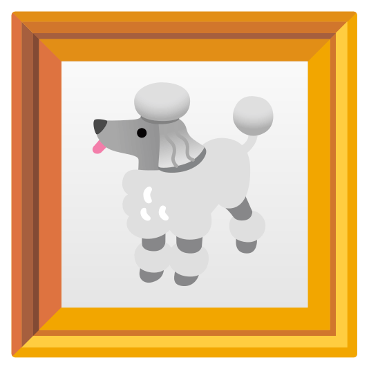 frame with picture poodle