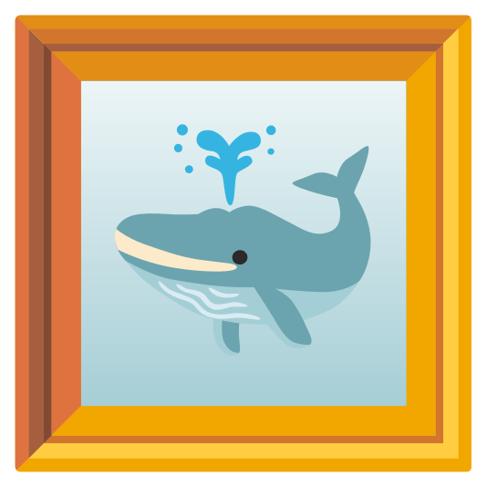 frame with picture whale