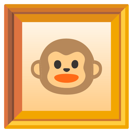 frame with picture monkey face