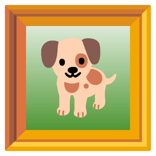 frame with picture dog