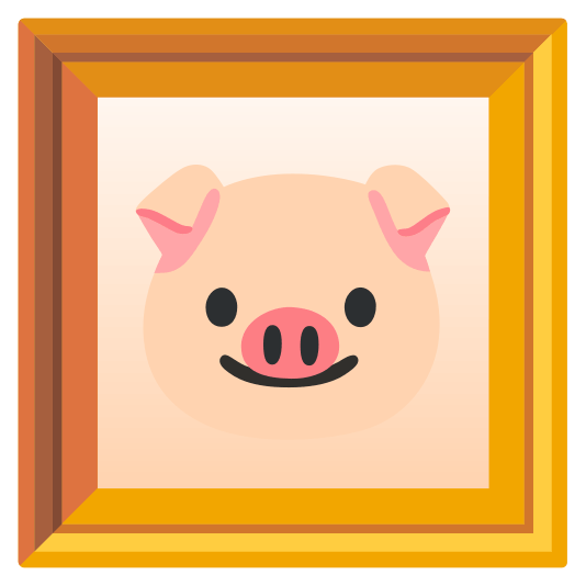 frame with picture pig