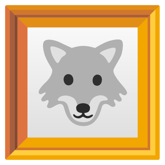 frame with picture wolf
