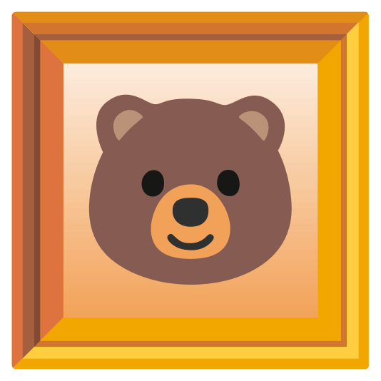 frame with picture bear