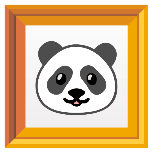 frame with picture panda face