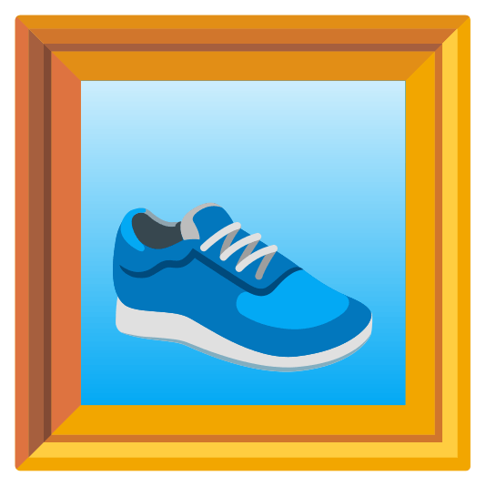 frame with picture athletic shoe