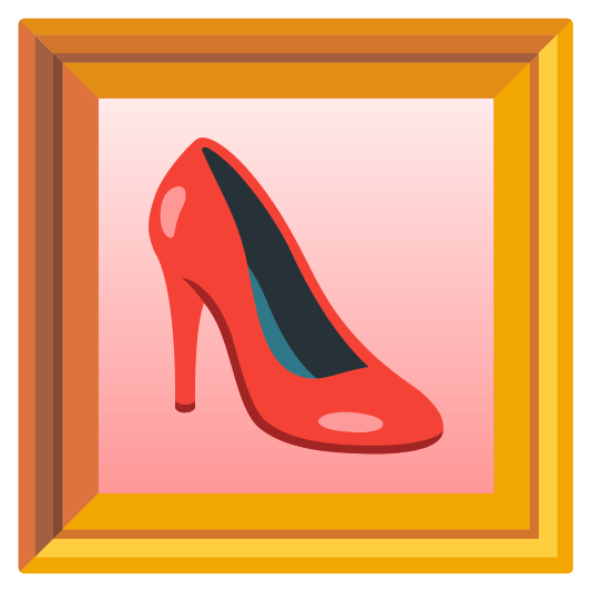 frame with picture high heel