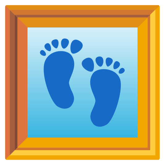 frame with picture footprints