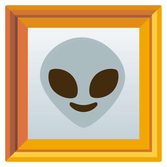frame with picture alien