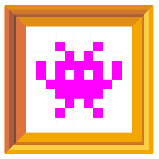 frame with picture space invader