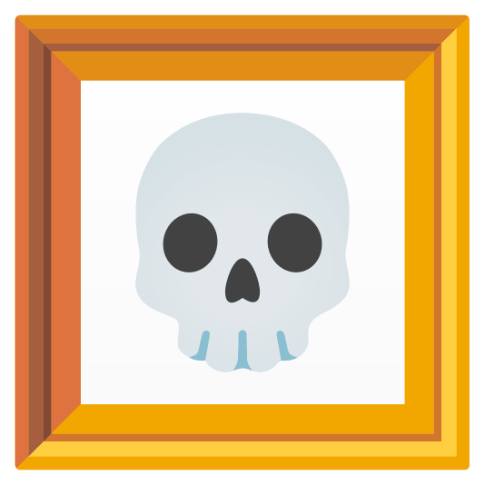 frame with picture skull
