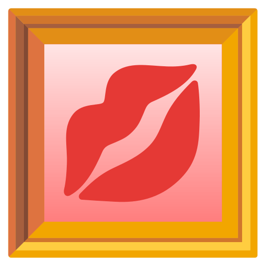 frame with picture kiss