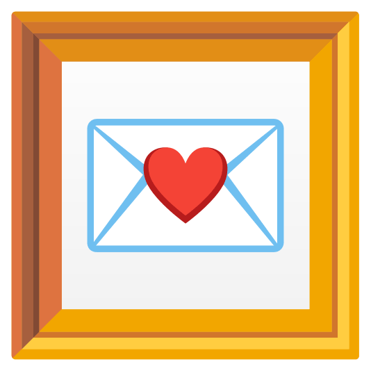 frame with picture love letter