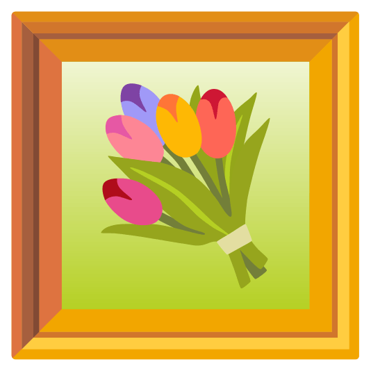 frame with picture bouquet